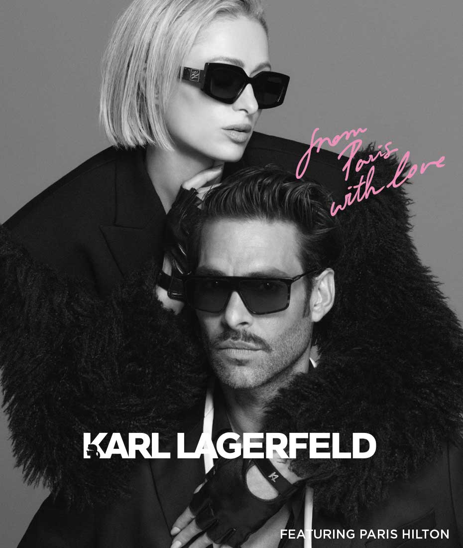 Karl Lagerfeld: Frau und Mann tragen jeweils eine Sonnenbrille