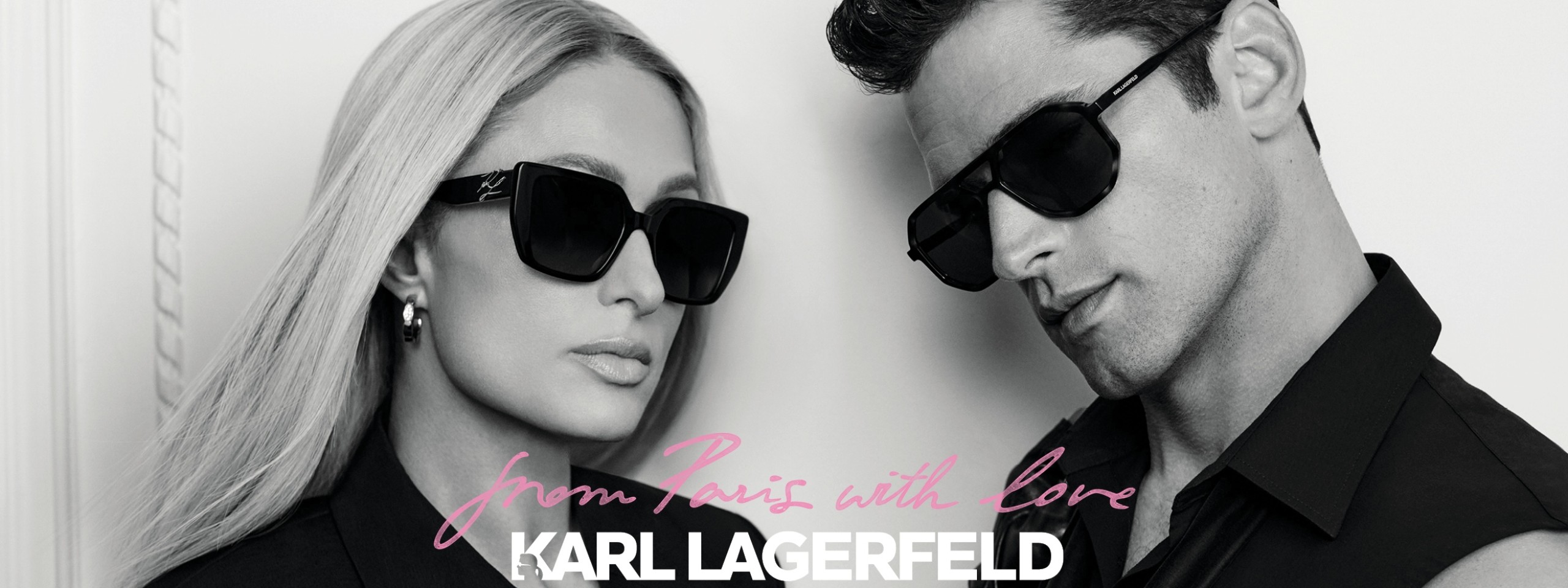 Karl Lagerfeld: Frau und Mann tragen jeweils eine Sonnenbrille